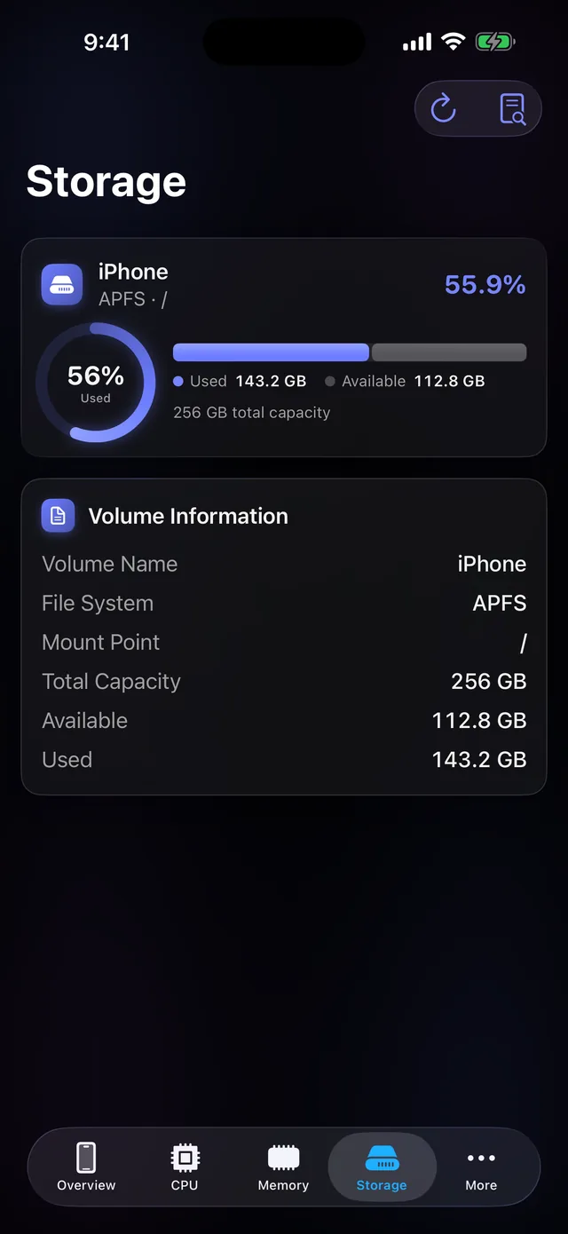 Armazenamento no iPhone