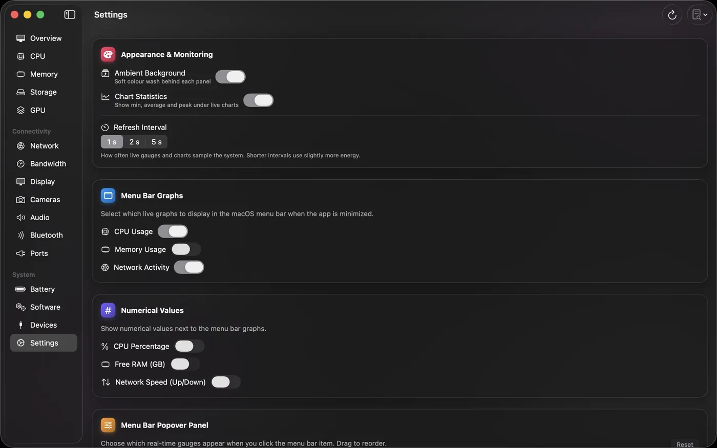 Configurações no Mac