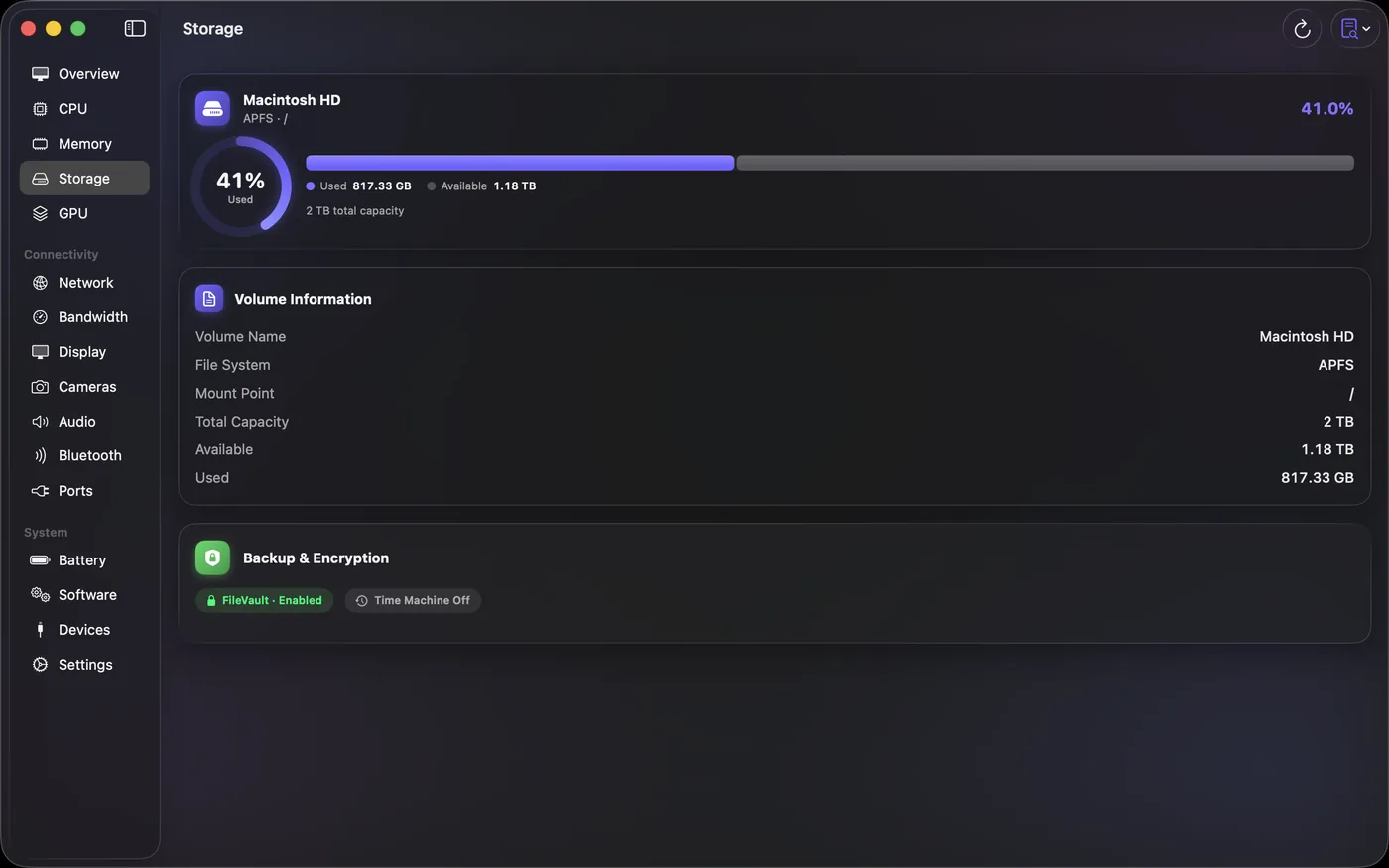Armazenamento no Mac